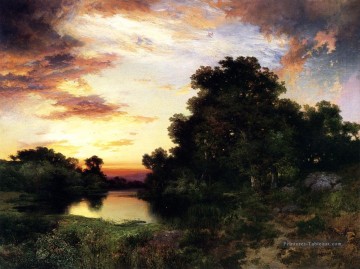  coucher - Coucher de soleil sur Long Island2 paysage rivière Thomas Moran